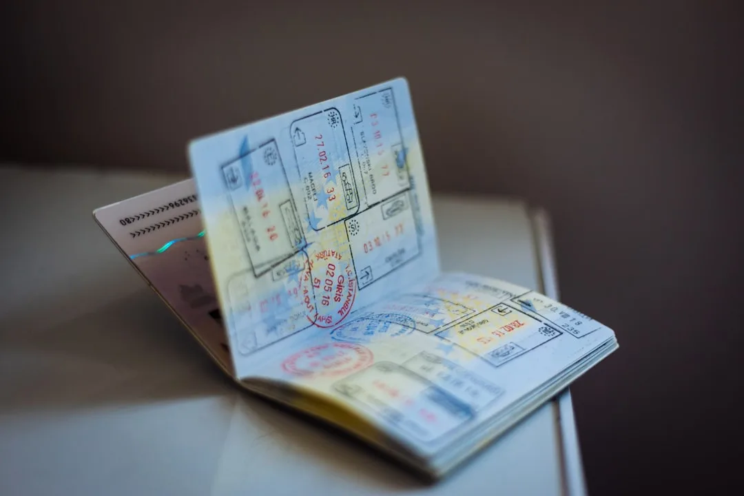 a passport on a table