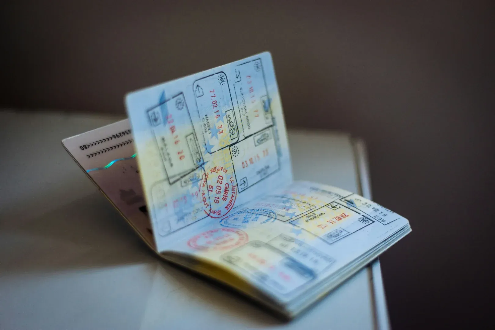 Photot of passport on a table